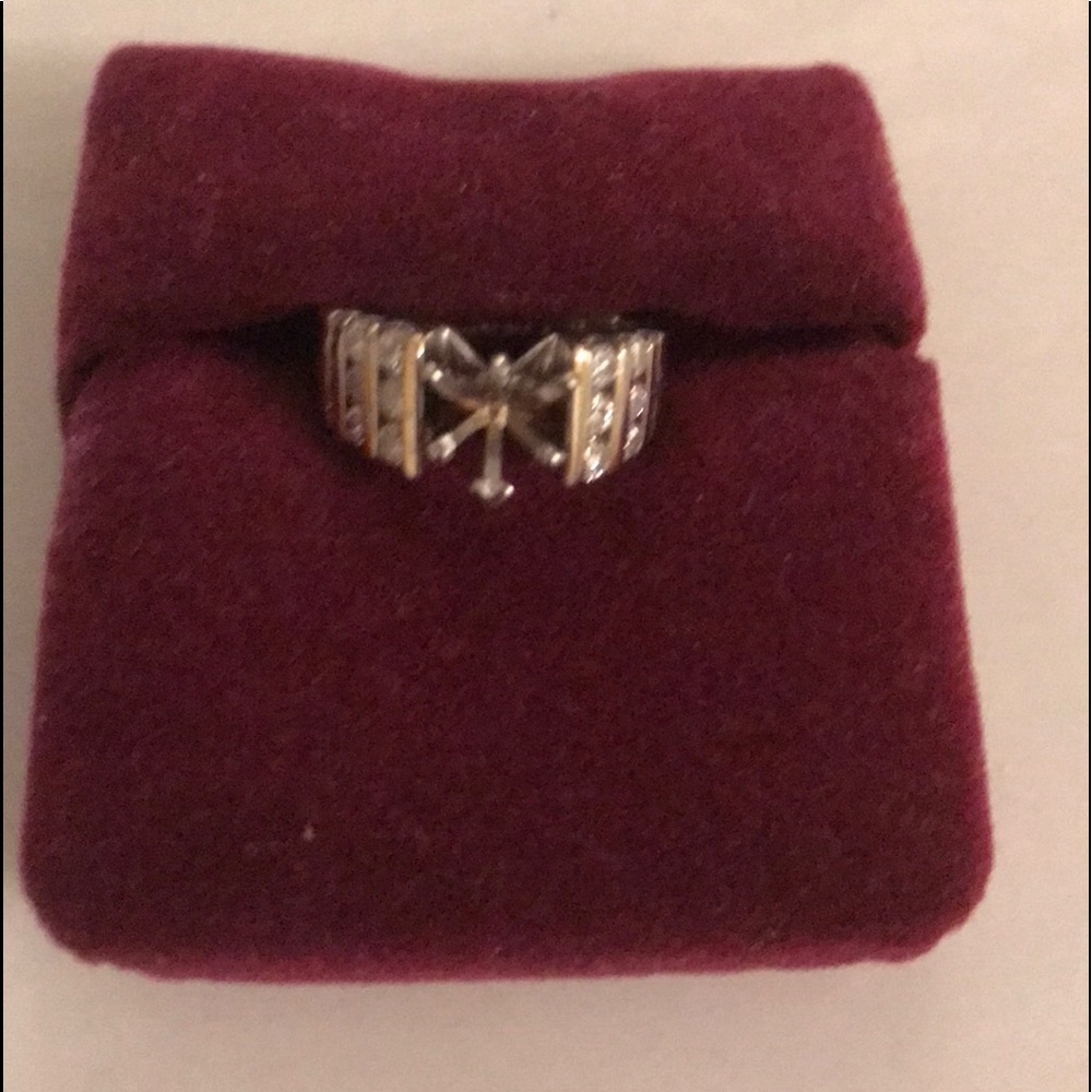 14kt Channel diamond semi-mount Setting Ring